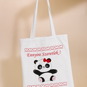 Ennyire Szeretlek pandalány női vászontáska - táska & tok - bevásárlás & shopper táska - shopper, textiltáska, szatyor - Meska.hu