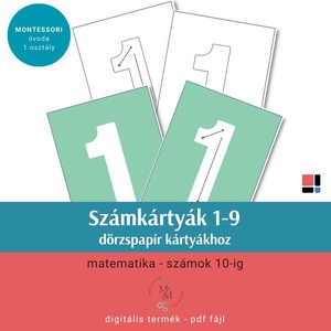 Montessori dörzspapír számkártyák 1-9 - Meska.hu