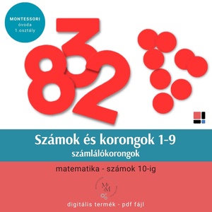 Montessori számok és korongok - játék & sport - készségfejlesztő és logikai játék - oktató játékok - Meska.hu