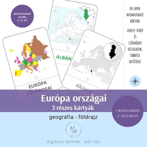 Európa országai (a miniállamokkal együtt!!) 3 részes kártyák - többféle választható csomag! - játék & sport - készségfejlesztő és logikai játék - oktató játékok - Meska.hu