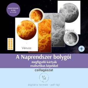 A Naprendszer bolygói - megfigyelő kártyák, Játék & Sport, Készségfejlesztő és Logikai játék, Oktató játékok, Fotó, grafika, rajz, illusztráció, MESKA