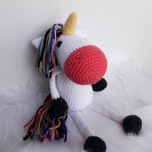 Horgolt unikornis amigurumi - Málna - játék & sport - plüssállat & játékfigura - unikornis - Meska.hu