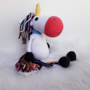 Horgolt unikornis amigurumi - Málna - játék & sport - plüssállat & játékfigura - unikornis - Meska.hu