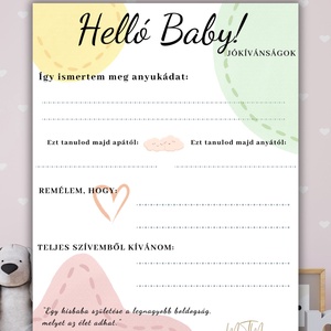 Helló Baby! - babaváró buli tippelős játék , Művészet, Grafika & Illusztráció, Digitális, Fotó, grafika, rajz, illusztráció, MESKA