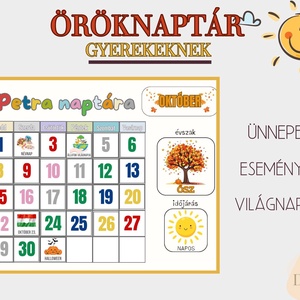 Öröknaptár gyerekeknek - Ovis öröknaptár - Névre szóló öröknaptár - Gyereknaptár - Meska.hu