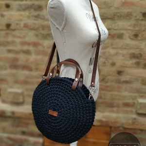 Horgolt női körtáska NAVYKÉK színben - Crossbody - táska & tok - kézitáska & válltáska - vállon átvethető táska - Meska.hu