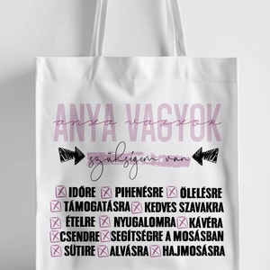 anyavagyok bevásárló táska, Táska & Tok, Bevásárlás & Shopper táska, Shopper, textiltáska, szatyor, Fotó, grafika, rajz, illusztráció, MESKA