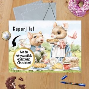 Kaparós sorsjegy egyedi felirat Születésnapi torta - otthon & életmód - papír írószer - képeslap & levélpapír - Meska.hu