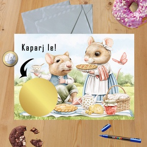 Kaparós sorsjegy egyedi felirat Születésnapi torta, Otthon & Lakás, Papír írószer, Képeslap & Levélpapír, Fotó, grafika, rajz, illusztráció, MESKA