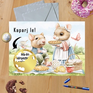 Kaparós sorsjegy egyedi felirat Születésnapi torta - otthon & életmód - papír írószer - képeslap & levélpapír - Meska.hu