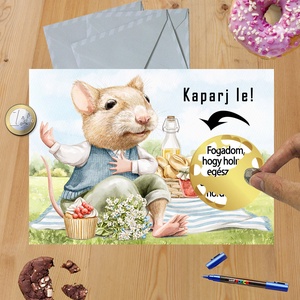 Kaparós sorsjegy egyedi felirat Születésnapi torta - otthon & életmód - papír írószer - képeslap & levélpapír - Meska.hu