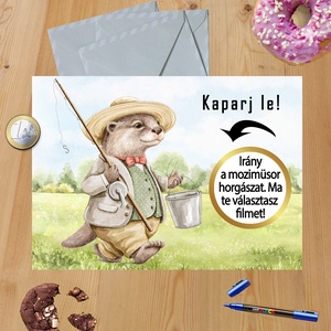 Kaparós sorsjegy egyedi felirat Születésnap Horgász - otthon & életmód - papír írószer - képeslap & levélpapír - Meska.hu