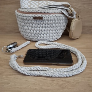 Horgolt búzaszemes crossbody - táska & tok - kézitáska & válltáska - vállon átvethető táska - Meska.hu