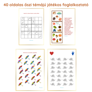 Őszi témájú játékos foglalkoztató - játék & sport - készségfejlesztő és logikai játék - oktató játékok - Meska.hu