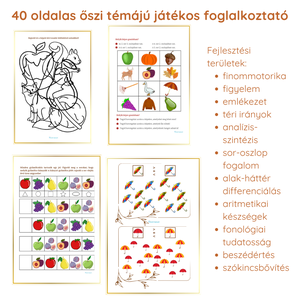 Őszi témájú játékos foglalkoztató - játék & sport - készségfejlesztő és logikai játék - oktató játékok - Meska.hu