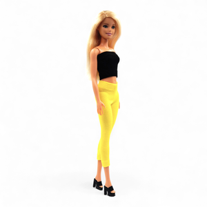 Élénk sárga barbie capri nadrág, harisnya, leggings  - ruha barbie típusú babákhoz - játék & sport - baba & babaház - barbie ruhák - Meska.hu