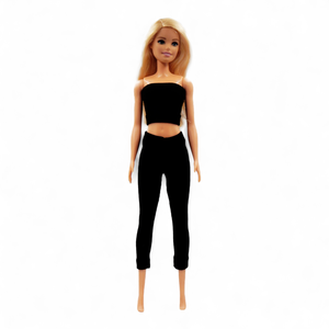 Fekete barbie capri nadrág, harisnya, leggings  - ruha barbie típusú babákhoz - játék & sport - baba & babaház - barbie ruhák - Meska.hu