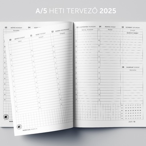 A/5 (régi XL) 200, 2025-ös heti tervező - cserélhető belív - Meska.hu