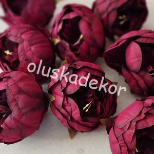 Peony, Peónia, Bazsarózs fejvirág, 9cm - kellékek & szerszámok - dekorációs kellékek - egyéb kellékek - Meska.hu