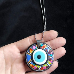 Evil eye nyaklánc (kicsi) - ékszer - nyaklánc - medálos nyaklánc - Meska.hu