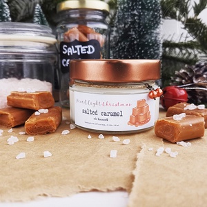 Salted Caramel 130 ml, Karácsony, Karácsonyi lakásdekoráció, Karácsonyi illatgyertya, mécses, Gyertya-, mécseskészítés, MESKA