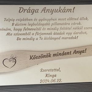 Szülőköszöntő ajándék - fakanál, Esküvő, Emlék & Ajándék, Szülőköszöntő ajándék, Gravírozás, pirográfia, MESKA