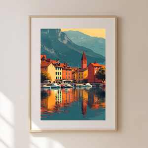 Utazás Annecy-ba: Varázslatos Travel Poster Falikép  - otthon & lakás - dekoráció - kép & falikép - poszter - Meska.hu