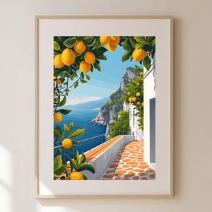 Olaszország Bája Otthon: Egyedi Travel Poster Falikép, Művészet, Grafika & Illusztráció, Művészi nyomat, Fotó, grafika, rajz, illusztráció, MESKA