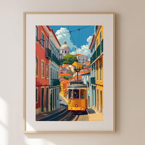 Lisszabon Varázsa Otthon: Egyedi Travel Poster falikép - Meska.hu