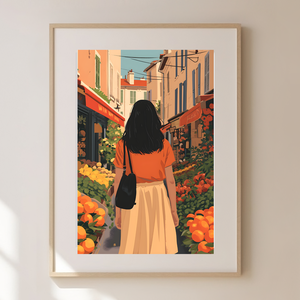 Élvezze a Francia Piaci Hangulatot: Travel Poster Falikép, Otthon & Lakás, Dekoráció, Kép & Falikép, Poszter, Fotó, grafika, rajz, illusztráció, MESKA