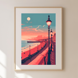 Ébredjen Brighton Varázsában: Travel Poster Falikép, Otthon & Lakás, Dekoráció, Kép & Falikép, Poszter, Fotó, grafika, rajz, illusztráció, MESKA