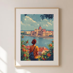 Fedezze fel Budapest Varázsát: Travel Poster Falikép, Otthon & Lakás, Dekoráció, Kép & Falikép, Művészi nyomat, Fotó, grafika, rajz, illusztráció, MESKA