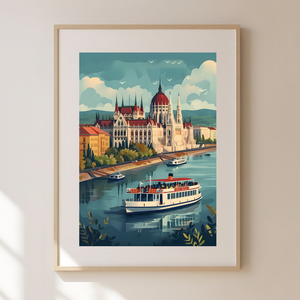 Fedezze fel Budapest Varázsát: Travel Poster Falikép - otthon & lakás - dekoráció - kép & falikép - kép & falikép - Meska.hu