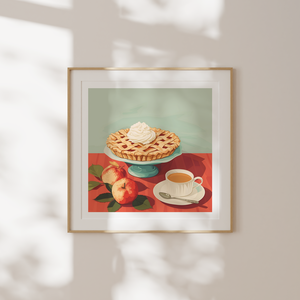  Food Poster falikép  Almás pite, Művészet, Grafika & Illusztráció, Művészi nyomat, Fotó, grafika, rajz, illusztráció, MESKA