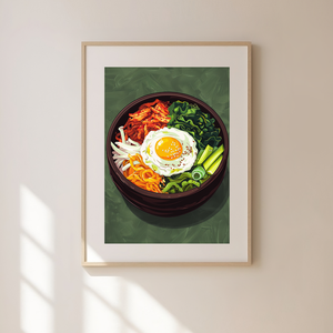  Food Poster falikép  Bibimbap, Művészet, Grafika & Illusztráció, Művészi nyomat, Fotó, grafika, rajz, illusztráció, MESKA