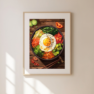  Food Poster falikép  Bibimbap, Művészet, Grafika & Illusztráció, Művészi nyomat, Fotó, grafika, rajz, illusztráció, MESKA