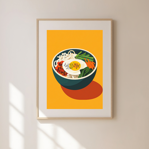  Food Poster falikép  Bibimbap, Művészet, Grafika & Illusztráció, Művészi nyomat, Fotó, grafika, rajz, illusztráció, MESKA