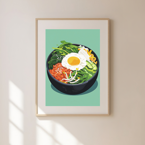  Food Poster falikép  Bibimbap, Művészet, Grafika & Illusztráció, Művészi nyomat, Fotó, grafika, rajz, illusztráció, MESKA