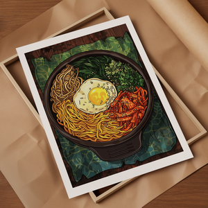  Food Poster falikép  Bibimbap - művészet - grafika & illusztráció - művészi nyomat - Meska.hu