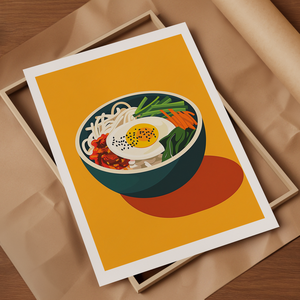  Food Poster falikép  Bibimbap - művészet - grafika & illusztráció - művészi nyomat - Meska.hu