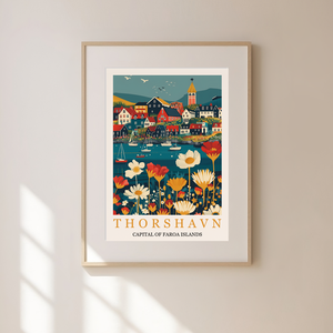 Thorshavn Inspirálta Travel Poster  Egyedi és Hangulatos Dekoráció - művészet - grafika & illusztráció - művészi nyomat - Meska.hu