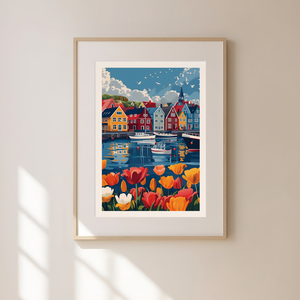 Thorshavn Inspirálta Travel Poster  Egyedi és Hangulatos Dekoráció - művészet - grafika & illusztráció - művészi nyomat - Meska.hu