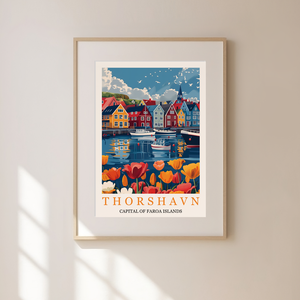 Thorshavn Inspirálta Travel Poster  Egyedi és Hangulatos Dekoráció - művészet - grafika & illusztráció - művészi nyomat - Meska.hu