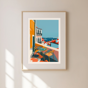 Portugália Inspirálta Travel Poster  Egyedi és Hangulatos Dekoráció, Művészet, Grafika & Illusztráció, Művészi nyomat, Fotó, grafika, rajz, illusztráció, MESKA