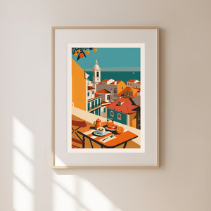 Portugália Inspirálta Travel Poster  Egyedi és Hangulatos Dekoráció, Művészet, Grafika & Illusztráció, Művészi nyomat, Fotó, grafika, rajz, illusztráció, MESKA