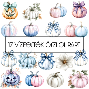 Őszi Akvarell Clipart PNG Csomag  17 Kiváló Minőségű Fájl, Művészet, Grafika & Illusztráció, Digitális, Fotó, grafika, rajz, illusztráció, MESKA