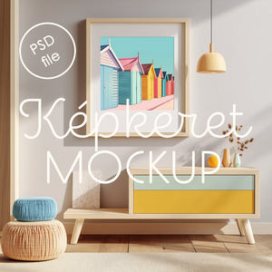 Képkeret Mockup  Natúr Stílusban, Természetes Árnyékokkal, Művészet, Grafika & Illusztráció, Digitális, Fotó, grafika, rajz, illusztráció, MESKA