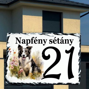 Házszám tábla Border Collie 3. mintával, Otthon & Lakás, Ház & Kert, Házszám, Fotó, grafika, rajz, illusztráció, MESKA