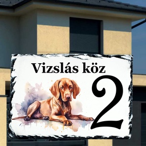 Házszám tábla vizsla mintával, Otthon & Lakás, Ház & Kert, Házszám, Fotó, grafika, rajz, illusztráció, MESKA