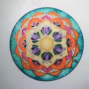 Belső béke selyem mandala, Otthon & Életmód, Dekoráció, Spiritualitás, Mandala, Selyemfestés, MESKA